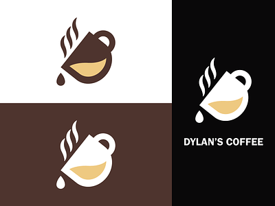 Dylan's Coffee Logo Branding - Coffee Shop Logo brand identity branding coffee cup coffee logo coffee shop concept cup dailylogo dailylogochallenge design dribbble flat logo design minimalistic modern vector