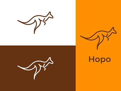 Hopo Logo Branding animal brand identity branding dailylogo dailylogochallenge design flat hopo kangaroo logo logo design logochallenge logodesign minimal simple stroke vector
