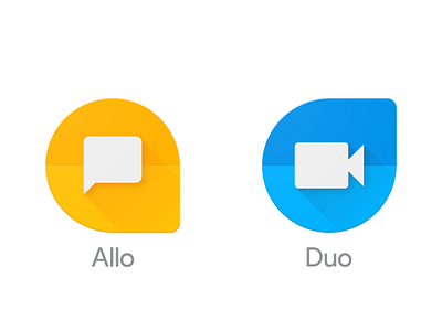 Google Allo and Duo allo duo google icon long shadow pack platy pop