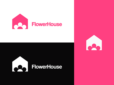 FlowerHouse brand identity branding branding design concept flat logo flower flower logo home house logo logo design minimal negative space redesign startup