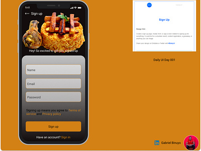 Sign up page. Dailyui day 001 by Gabriel Binuyo