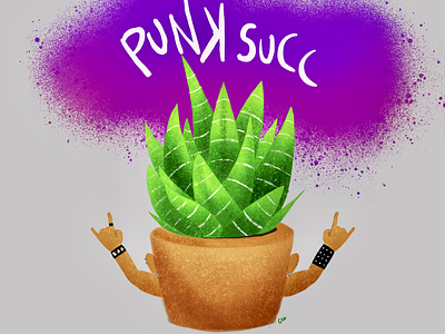 PunkSux alcohol markers bardot brush character procreate punk succulent