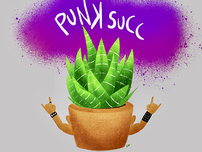 PunkSux alcohol markers bardot brush character procreate punk succulent