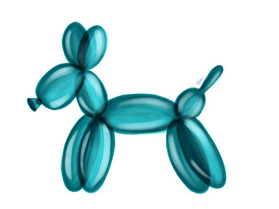 Balloon dog alcohol markers ballons balloon dog bardot brush design digital art digital painting dog illustration procreate