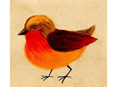 Tender bardot brush bird design digital art digital painting illustration procreate robin watercolor