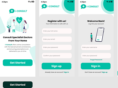 Medical consult App design ui ux