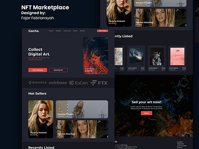 Gacha - NFT Marketplace Website Design bitcoin crypto cryptocurrency design nft nfts ui web design