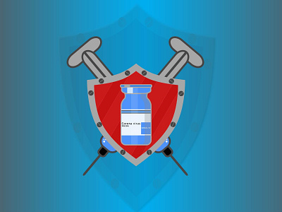 Illustration vector vaccine shield animation graphic design logo