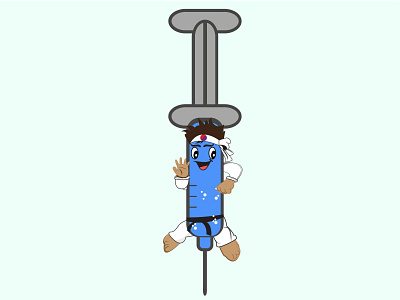 Illustration Vector Character Syringe Taekwondo