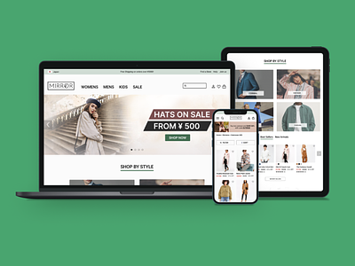Mirror: Responsive E-commerce website branding ecommerce ui ux