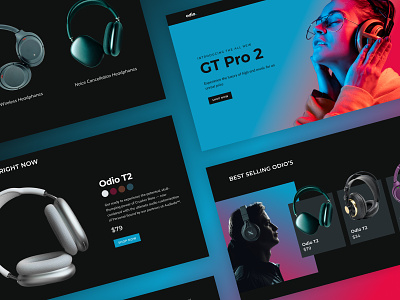 Concept headphone brand website homepage