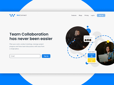 Concept team collaboration app website