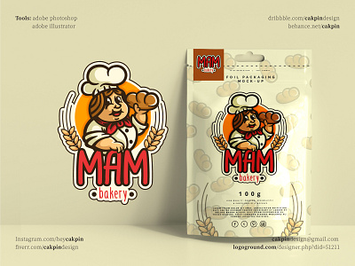 Mam Bakery Mockup bakery branding cafe cake design food graphic design illustration logo mam mockup packaging re restaurant