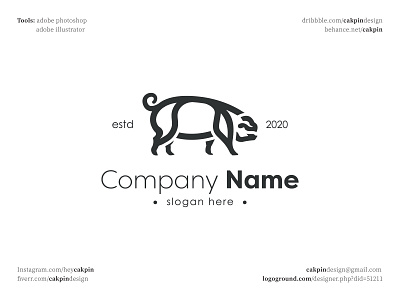 Minimalist Pig Logo animal boar branding farm farming fat food logo minimalist monoline pig piggy piglet pork restauran simple