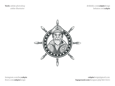 Old Sailor Logo captain hat lighthouse logo marine ocean old pipe sailor sea seaman ship