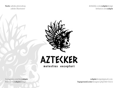 Aztec Warrior Logo ancient aztec head helmet hero human indian knight mascot maya mexican mexico peru power red skull spartan traditional warrior