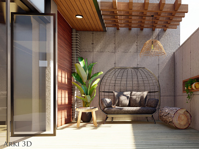 Modern Industrial design of Lanai 3d 3d animation 3d rendering 3d visualization architecture illustration interior interior design