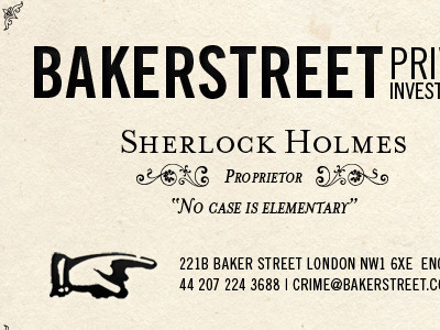 Bakerstreet Private Investigators andy clarke contest sherlock holmes