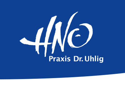 Dr. Uhlig (ear-nose-throat doctor) blue calligraphy doctor logo
