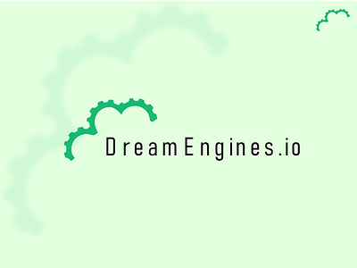 DreamEngines logo design branding cloud logo creative design gear wheel logo graphic design illustration logo logo design minimal modern simple ui vector