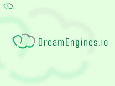 Dreamengine.io logo design branding cloud logo creative d logo design e logo graphic design illustration logo logo design minimal modern simple ui vector