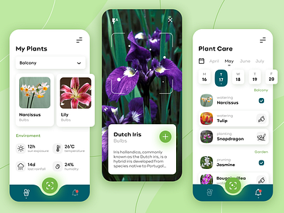 Plant Care App design flowers google lens icons illustrator mobile ui plants scan ui ui ux ui design