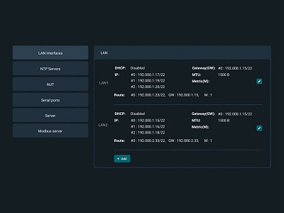 Lan Configuration Screen