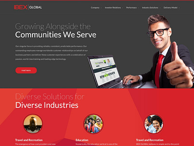 Ibex Global Website Mockup corporate website mockup