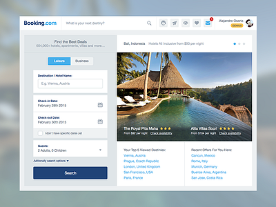 Booking.com Redesign booking hotel redesign web design