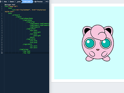 Jigglypuff CSS animation css css3 cute html html5 illustration jigglypuff pink pokemon sass scss