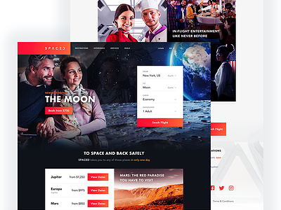SPACED - Homepage Concept book homepage space travel spaced spacedchallenge spaceship trip