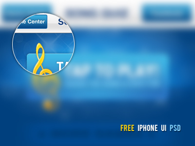 FREE iPhone App UI PSD! app blue free iphone music psd resource ui user interface