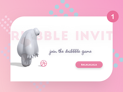 Dribbble invite baymax dribbble invite gradient invitation invite one dribbble invite pink player