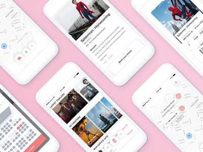 Movie ticket booking 🍿 app blockbuster booking cinema film map moovie ticket movie ticket booking spiderman ticket booking ui ux