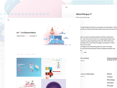 Designer UX Portfolio 🖖🏻 about page case study clean designer illustration minimalist portfolio project resume ui ux