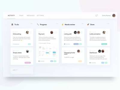 Design team board workflow