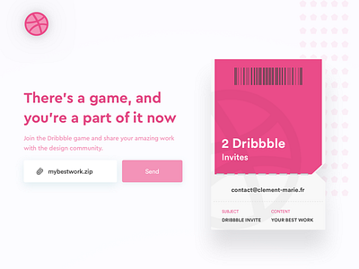 2 Dribbbles invites to giveaway - Join the game 💌 dribbble dribbble invite gradient invitation invite giveaway ticket