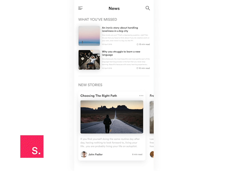 InVision Studio - Stories app concept (Freebie) animation app headline interaction design invision invision studio iphone x motion news story studio timeline