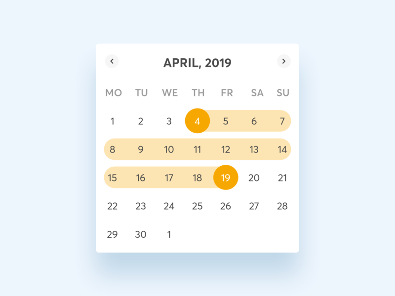 📅Calendar component - HomeExchange design system agenda availability calendar component component library date picker date range dates design system product design