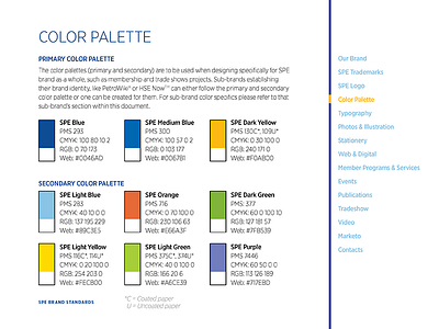 Brand Standards - Society of Petroleum Engineers branding colors design indesign type typography vector