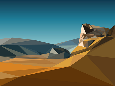 Low-poly Landscape abstract flat illustration landscape polygon