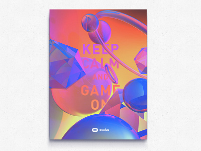 Oculus Retro Poster 1 3d advertising c4d illustration poster print render