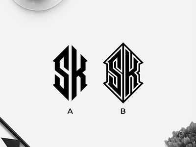 SK monogram logo design branding clothing design icon illustration lettering logo logo design logos minimal logo monogram sk logo typography ui