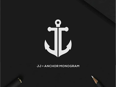 JJ monogram + Anchor logo branding clothing design icon illustration lettering logo logo design logotype minimal logo monogram symbol typography vector