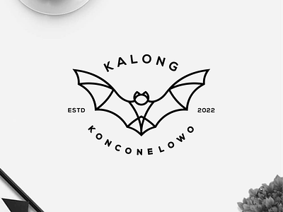 Bat line art logo