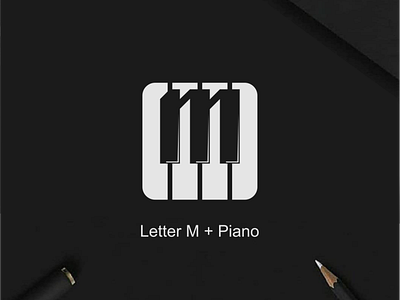 Letter M + Piano logo brand identity branding design icon illustration lettering logo logo design logo folio logotype minimal logo monogram typography