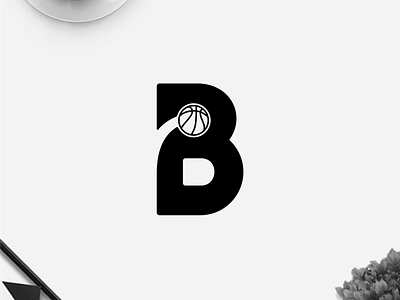 Letter B + basketball logo
