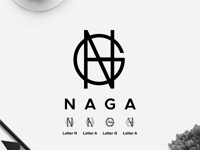 NAGA name logo branding clothing design icon illustration lettering logo logo design logotype minimal logo monogram symbol typography