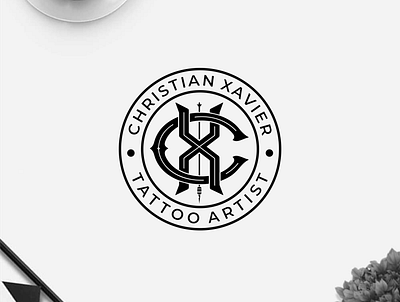 CX monogram logo for tattoo branding design icon illustration lettering logo logo design monogram typography ui