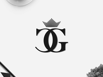 Letter CG + Crown monogram logo